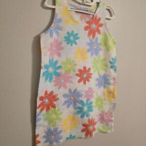 Cotton Connections 60s Flower Power Linen Shift Dress Multicolor Daisies Girl S